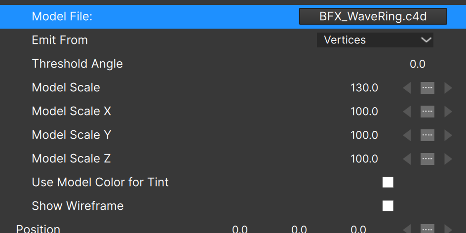 3D model parameters