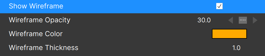 Show Wireframe parameters
